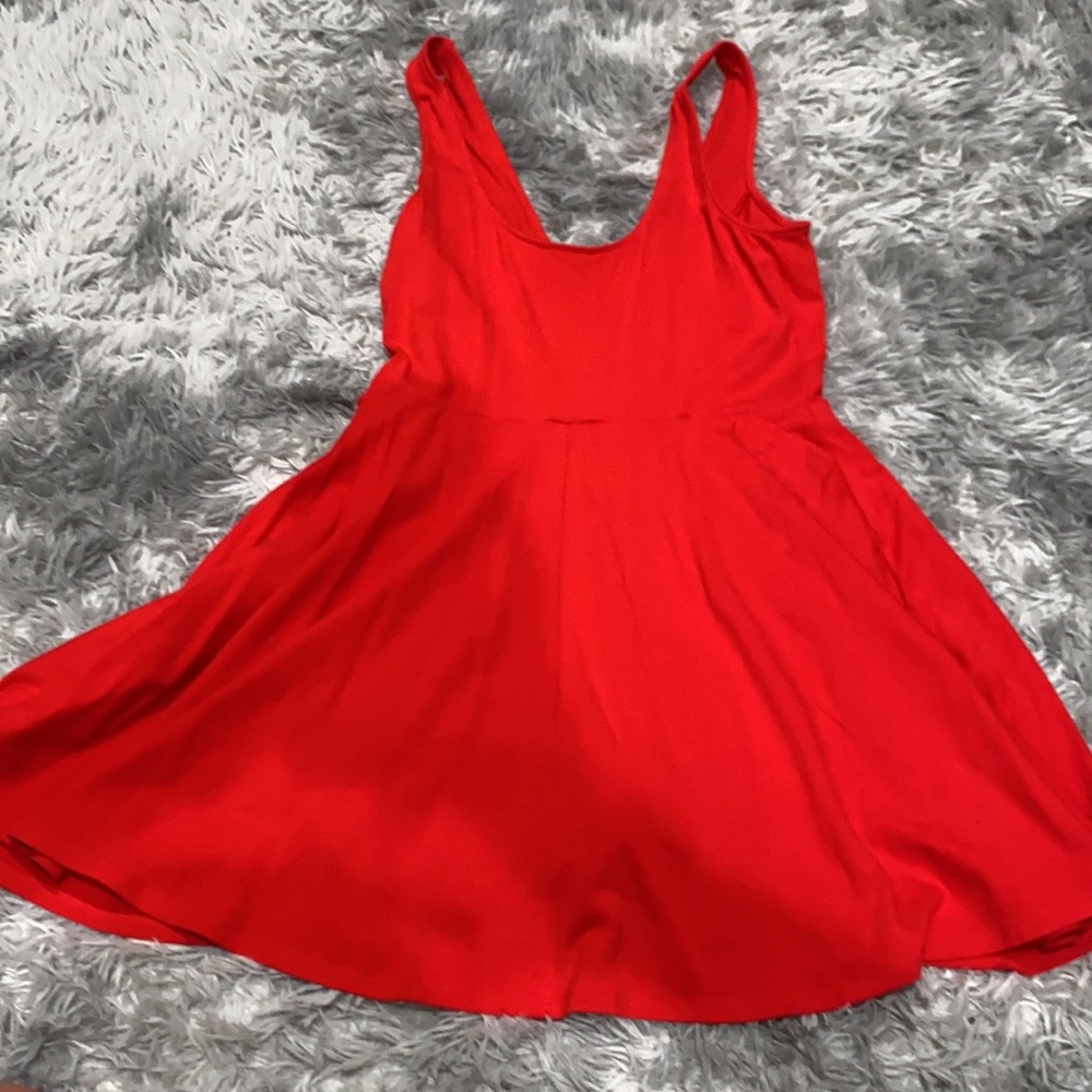 Red v cut mini dress from Express